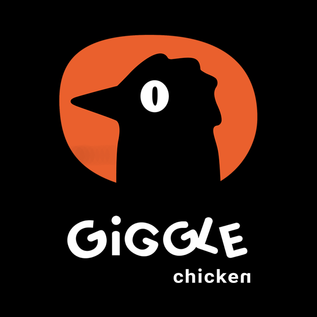 giggle-chicken_1x1_vert-logo-on-black